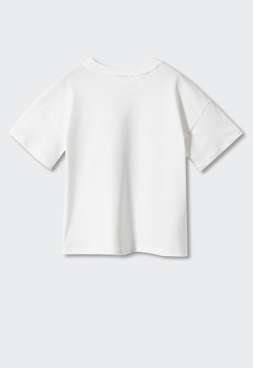 MANGO - T-shirt mbeach - offwhite