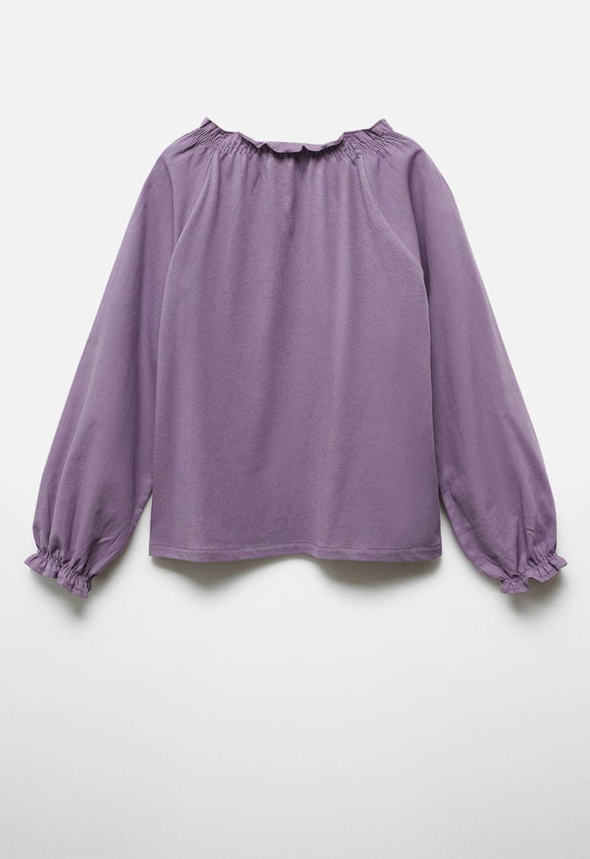 MANGO - T-shirt smocky - pastel purple