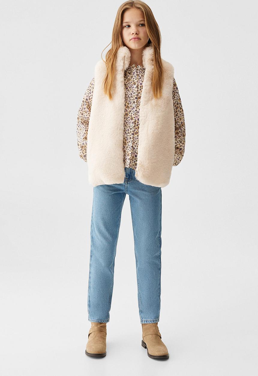 MANGO - Waistcoat canela - beige