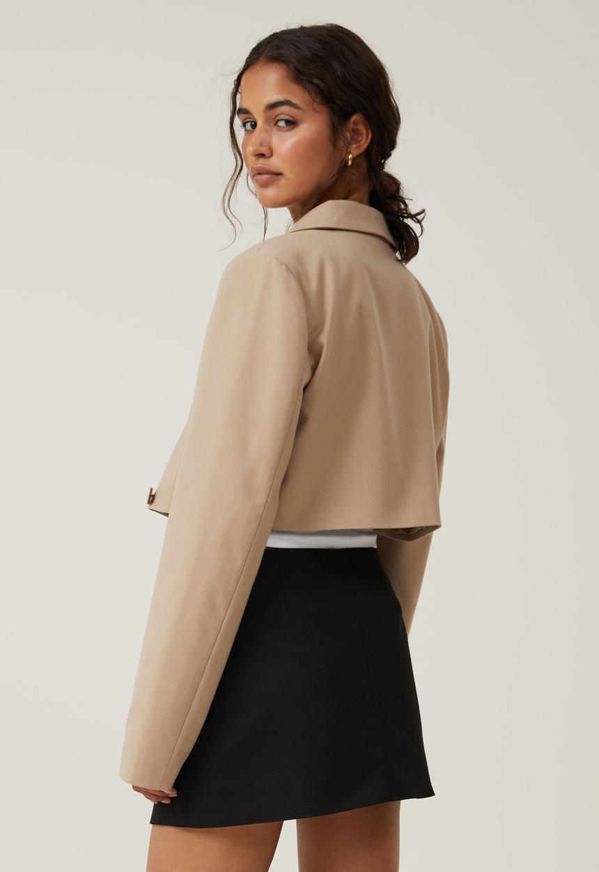 Cotton On - Wrap suiting mini skirt - black