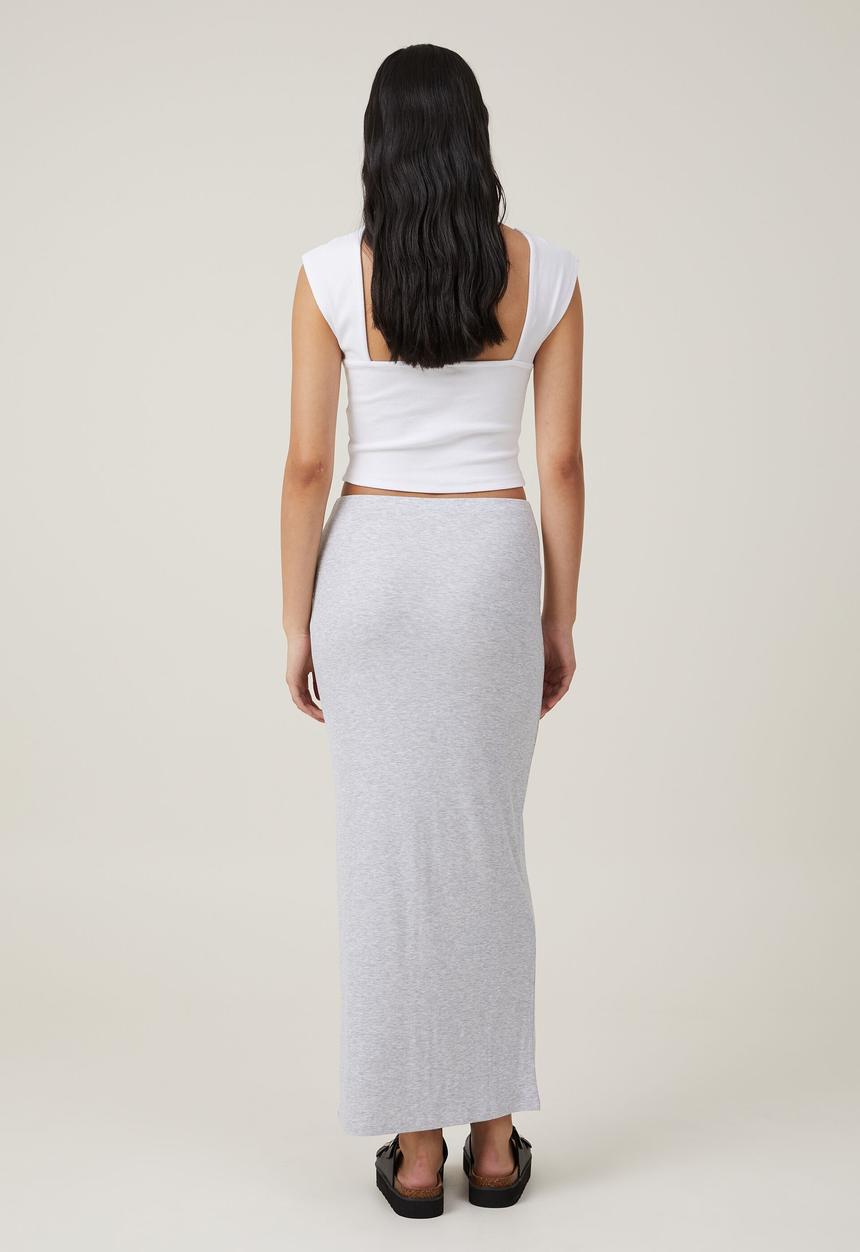 Cotton On - Staple rib maxi skirt - grey marle