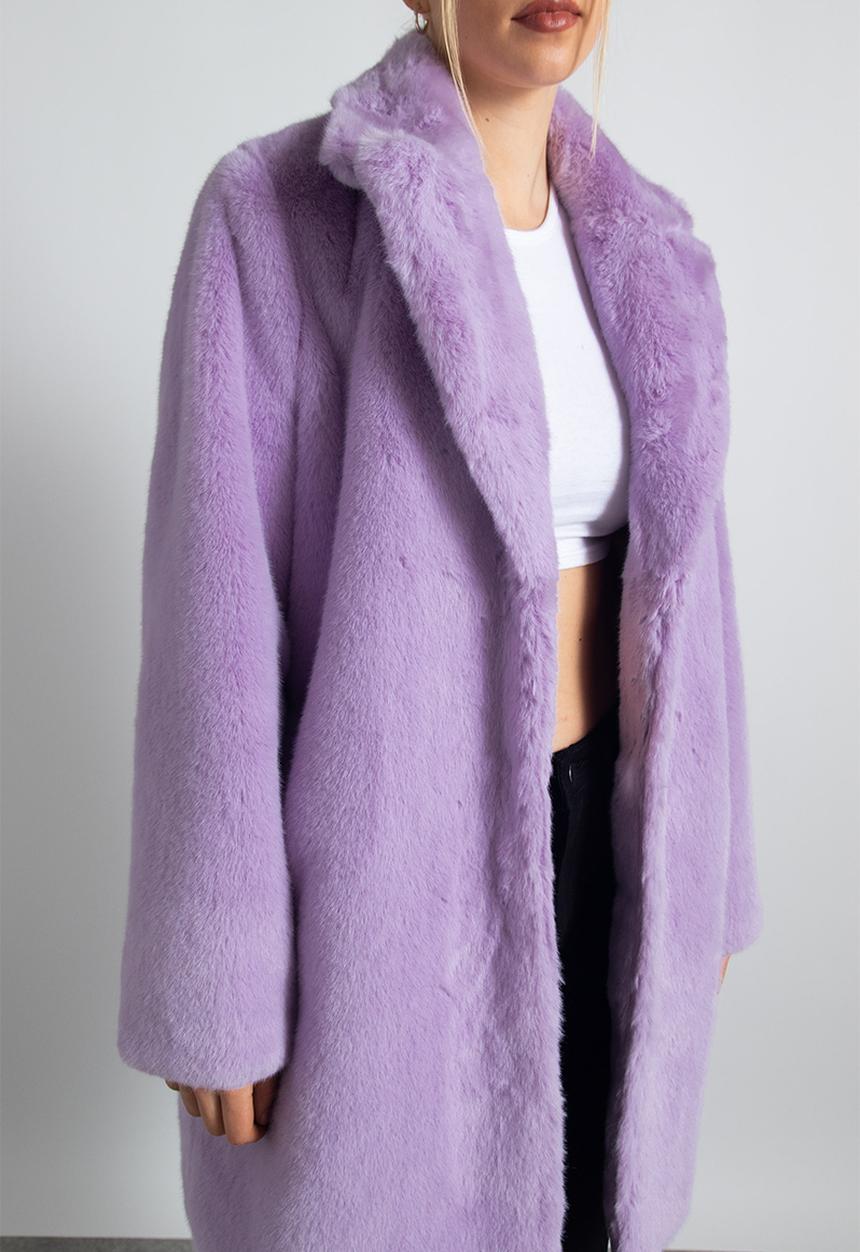 Daisy Street - Faux fur coat - lilac
