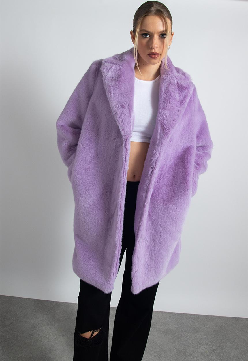Daisy Street - Faux fur coat - lilac