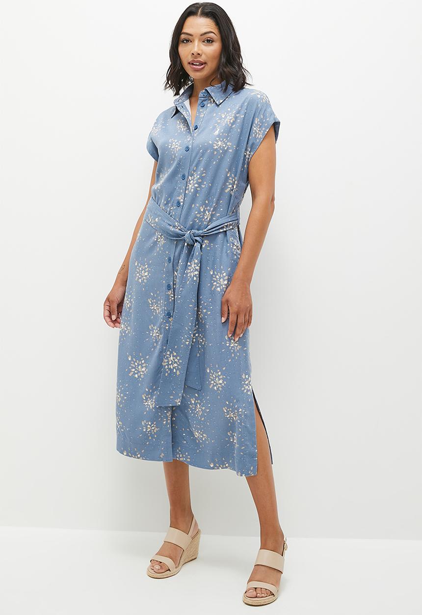 POLO - Women excl printed ss dress - blue