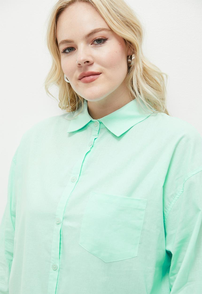 edit - Linen blend shirt - mint