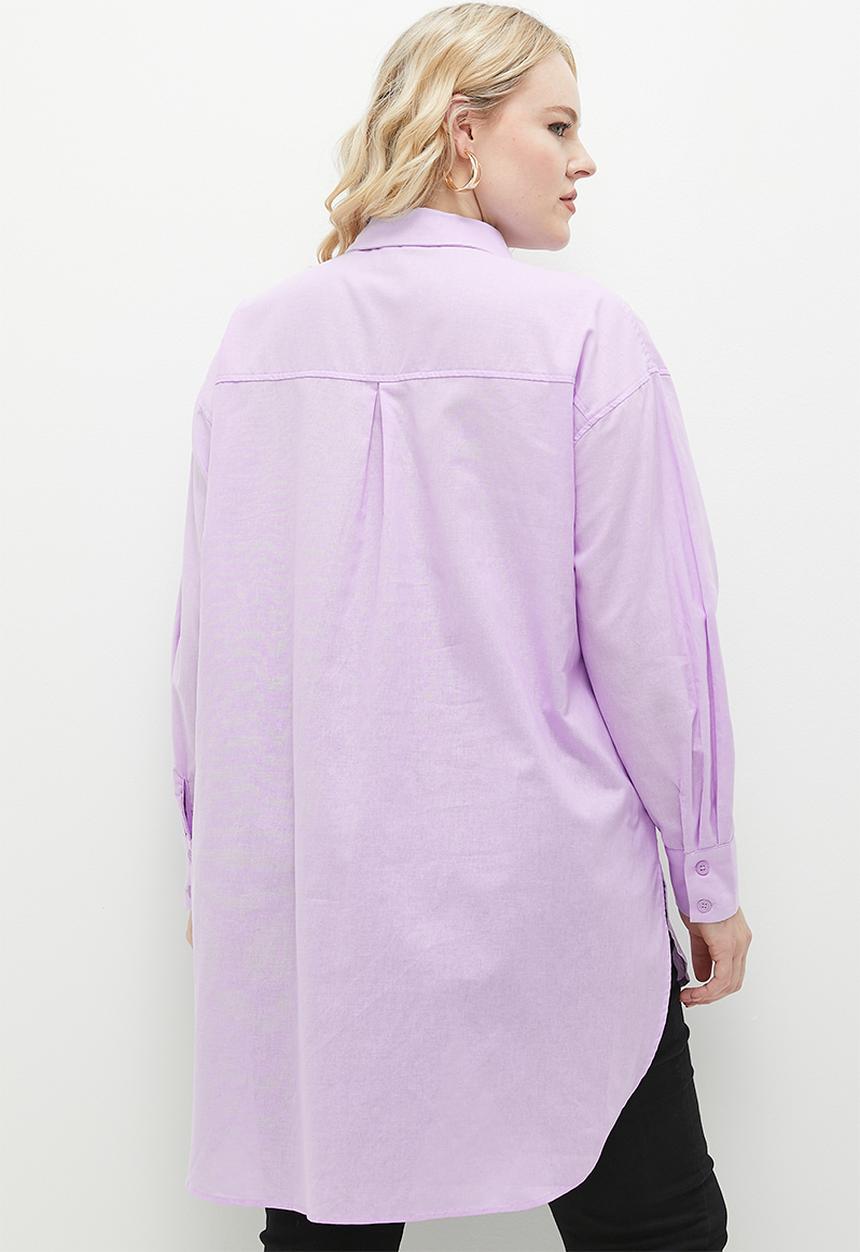 edit - Linen blend shirt - lilac