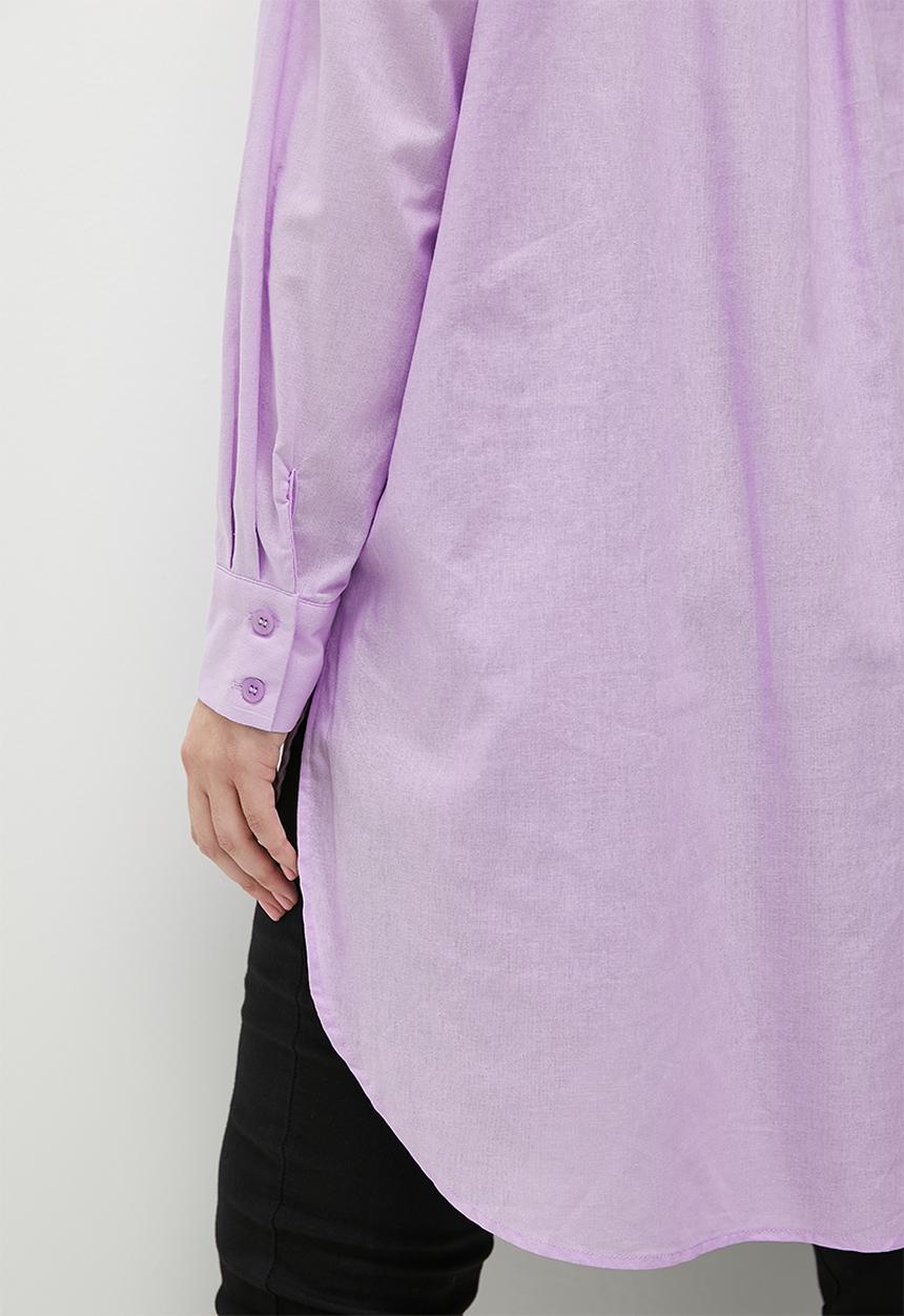 edit - Linen blend shirt - lilac