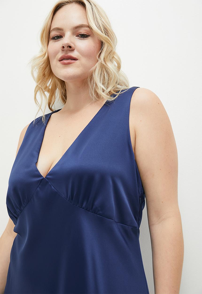 edit - Empire maxi slip dress - navy.