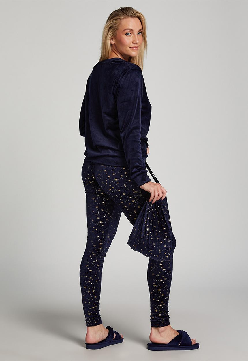 Hunkemoller - PJ set velours stardust - navy blue