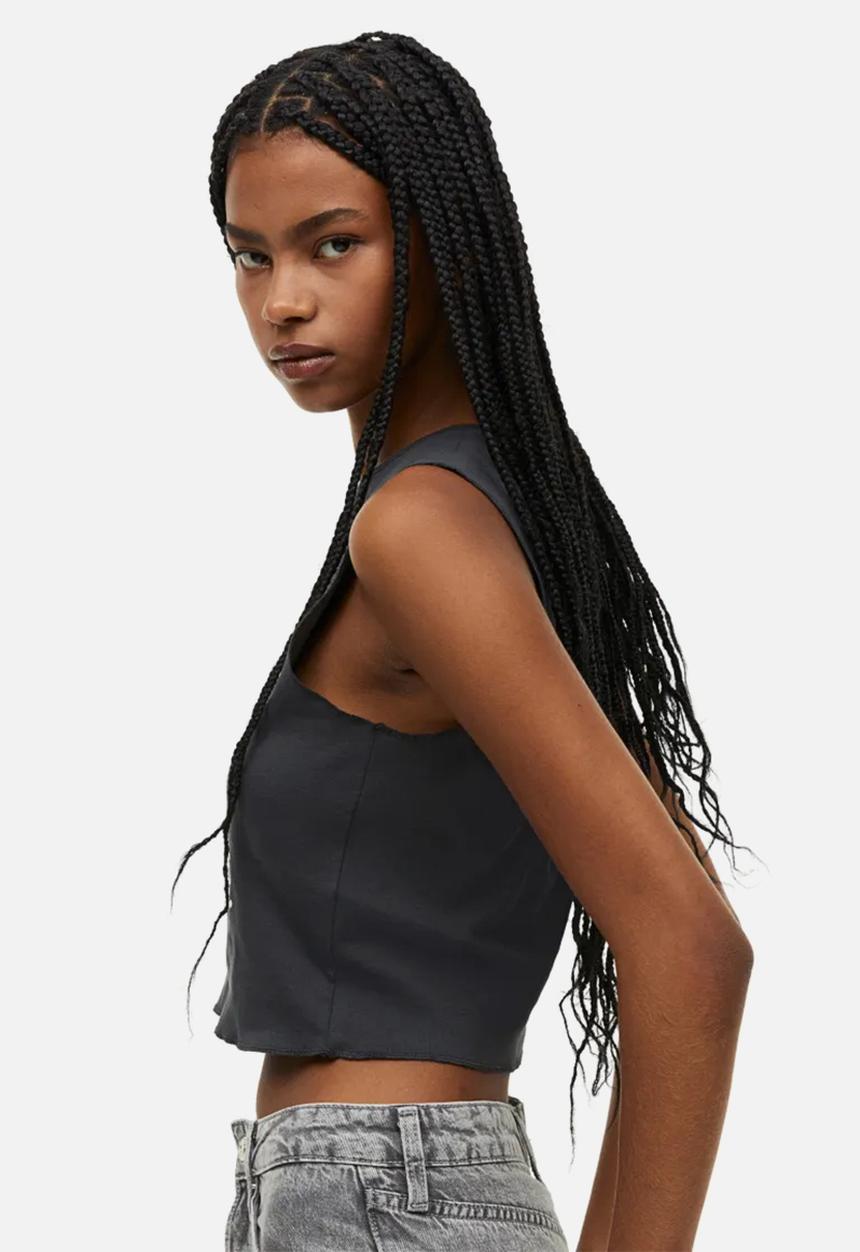 H&M - Printed vest top - dark grey/the rolling stones