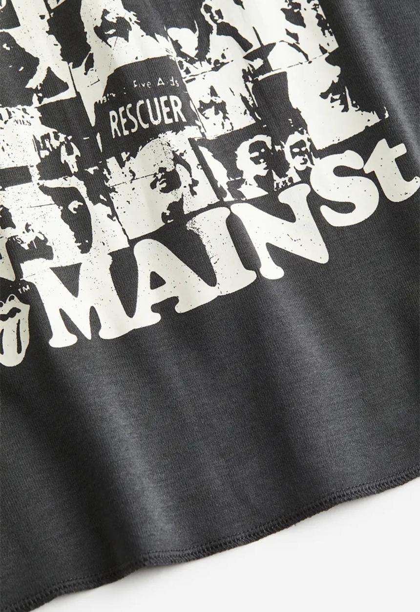 H&M - Printed vest top - dark grey/the rolling stones