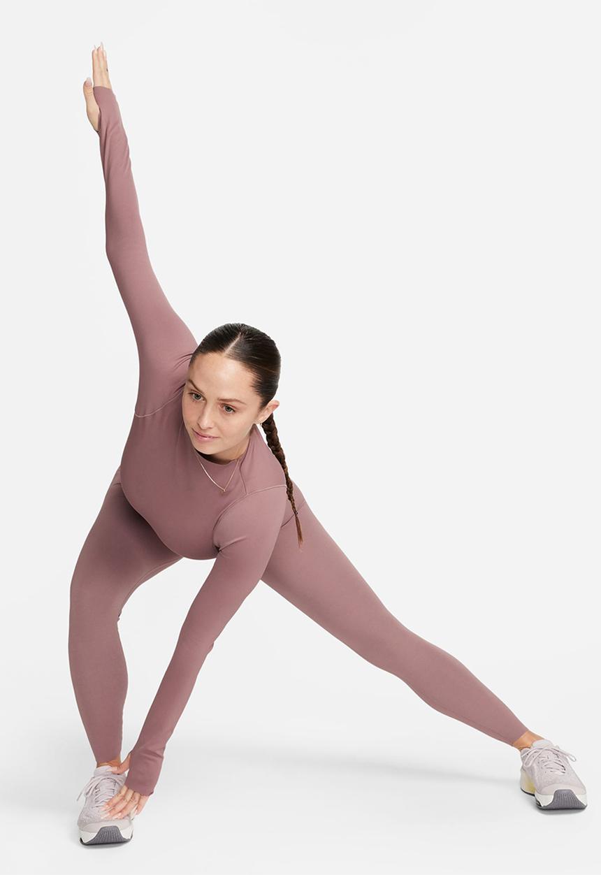 Nike - W nk inf df long sleeve top - smokey mauve/white