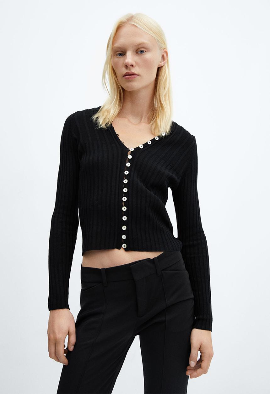 MANGO - Cardigan rikki - black