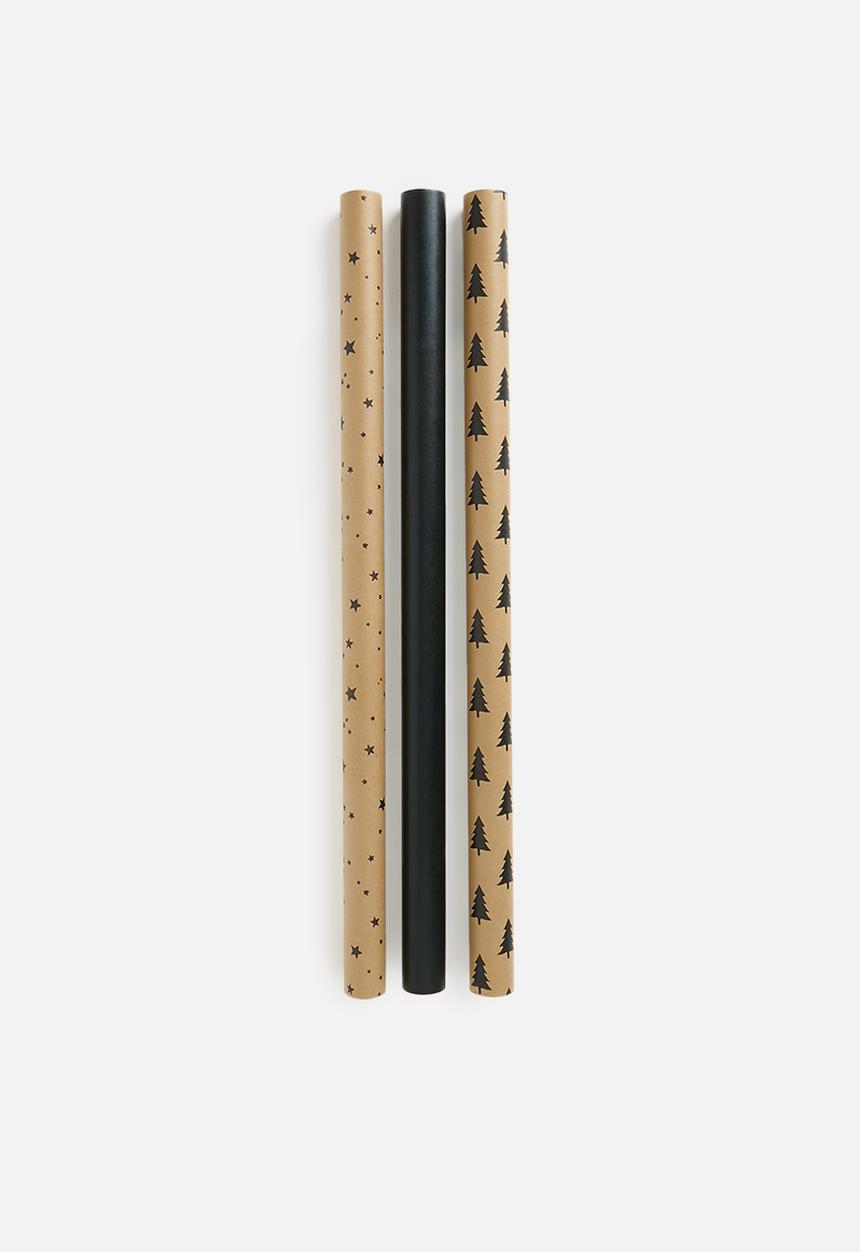 H&M - 3-pack gift wrap - neutral & black 