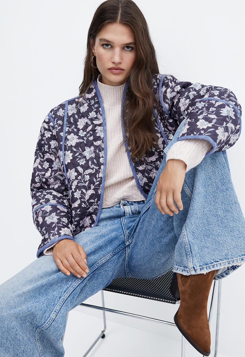 MANGO - Jacket Flores - Navy