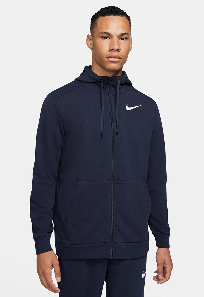 Nike - Dri-FIT Hooded fitness fz hoody- obsidian/white