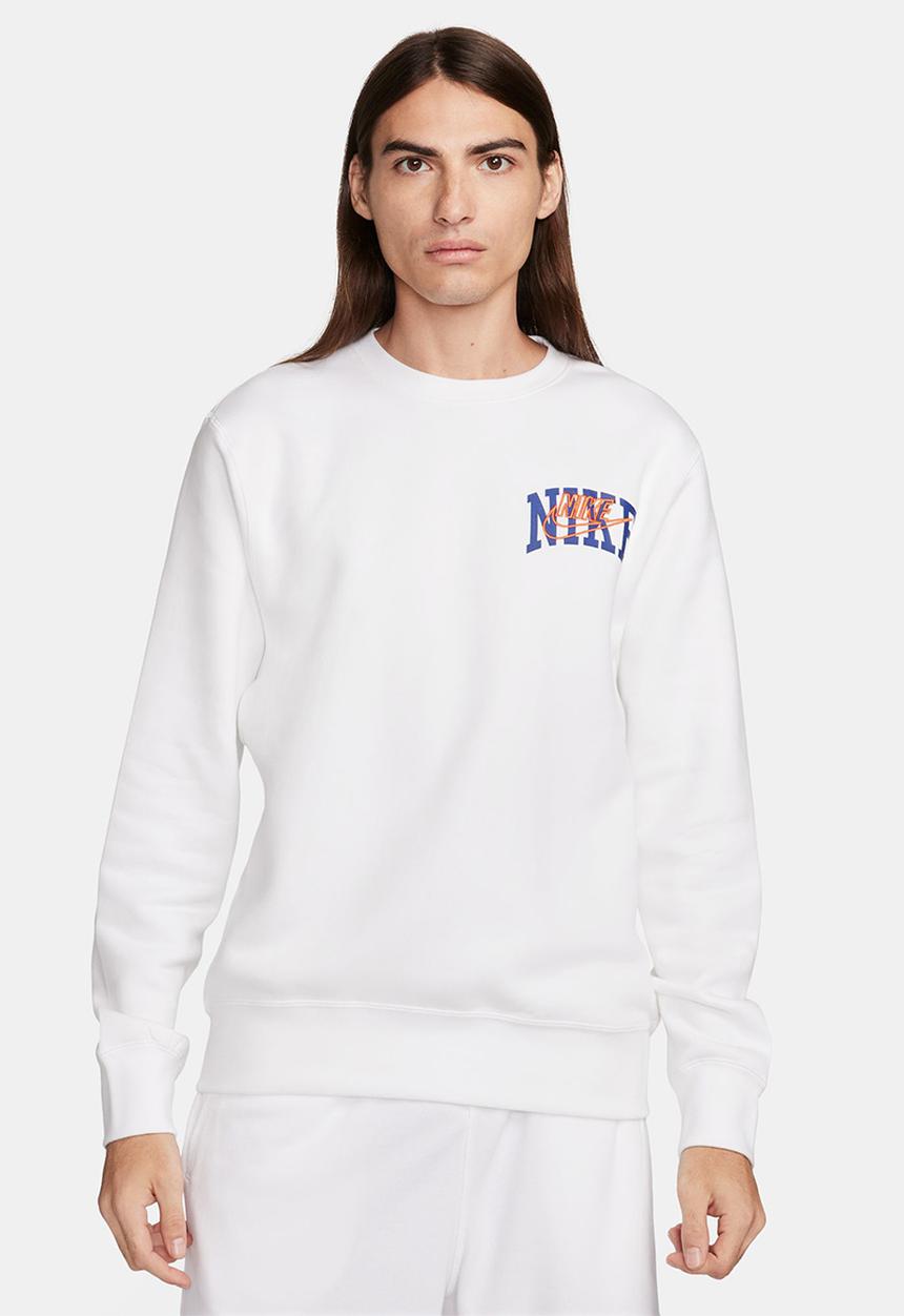 Nike - NSW Crew bb arch club sweatshirt gx - white/safety orange