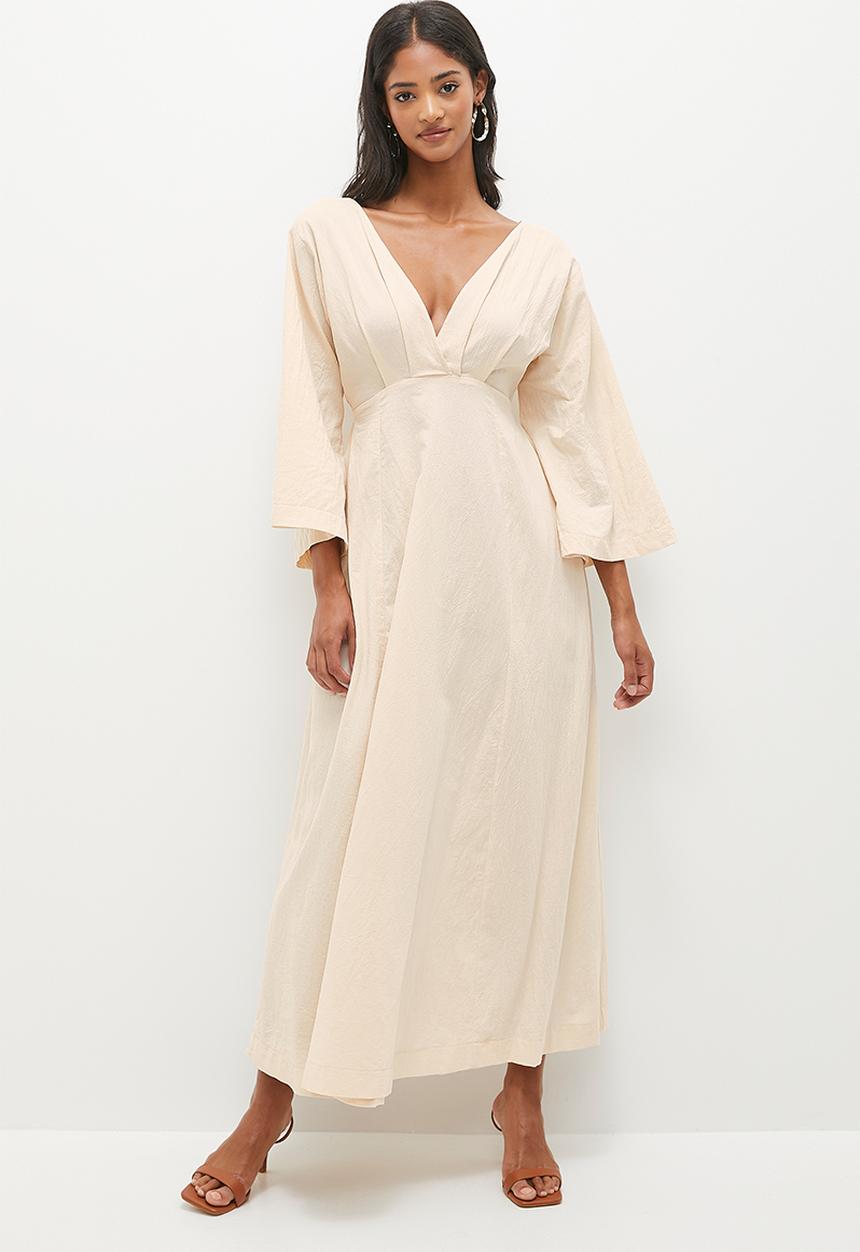 MILLA - Cross back fit and flare midaxi dress-ecru