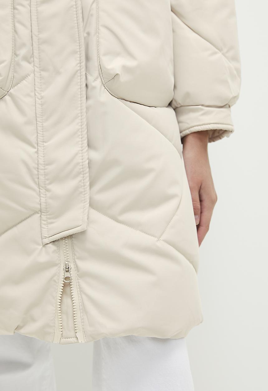 dailyfriday - Hooded puffer coat - ecru