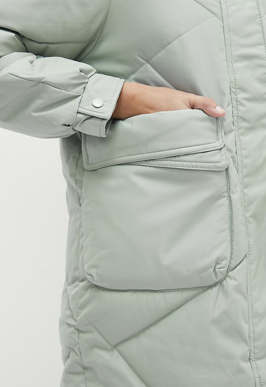 dailyfriday - Hooded puffer coat - sage