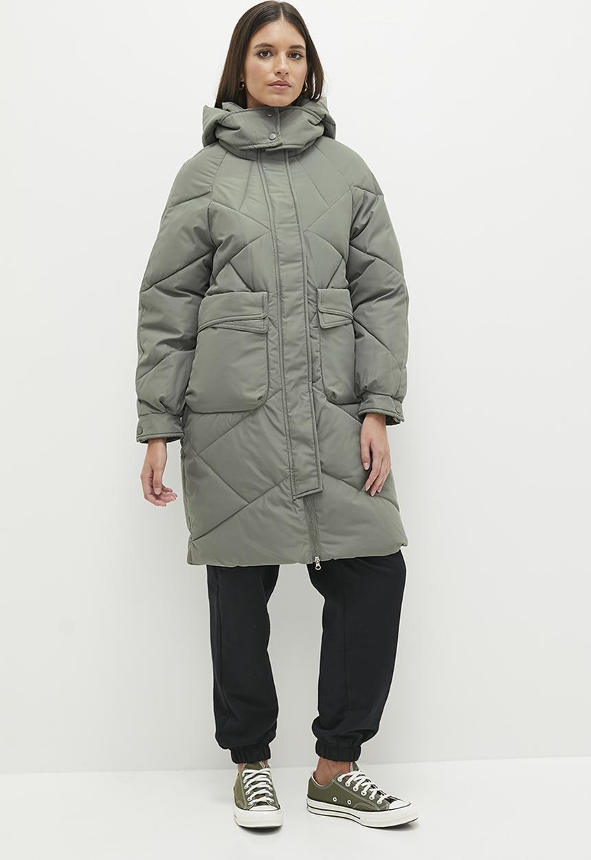 dailyfriday - Hooded puffer coat - green