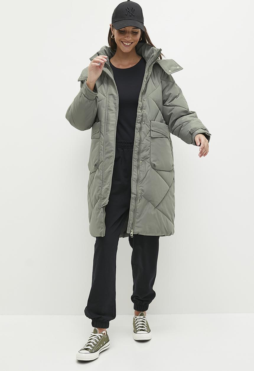 dailyfriday - Hooded puffer coat - green
