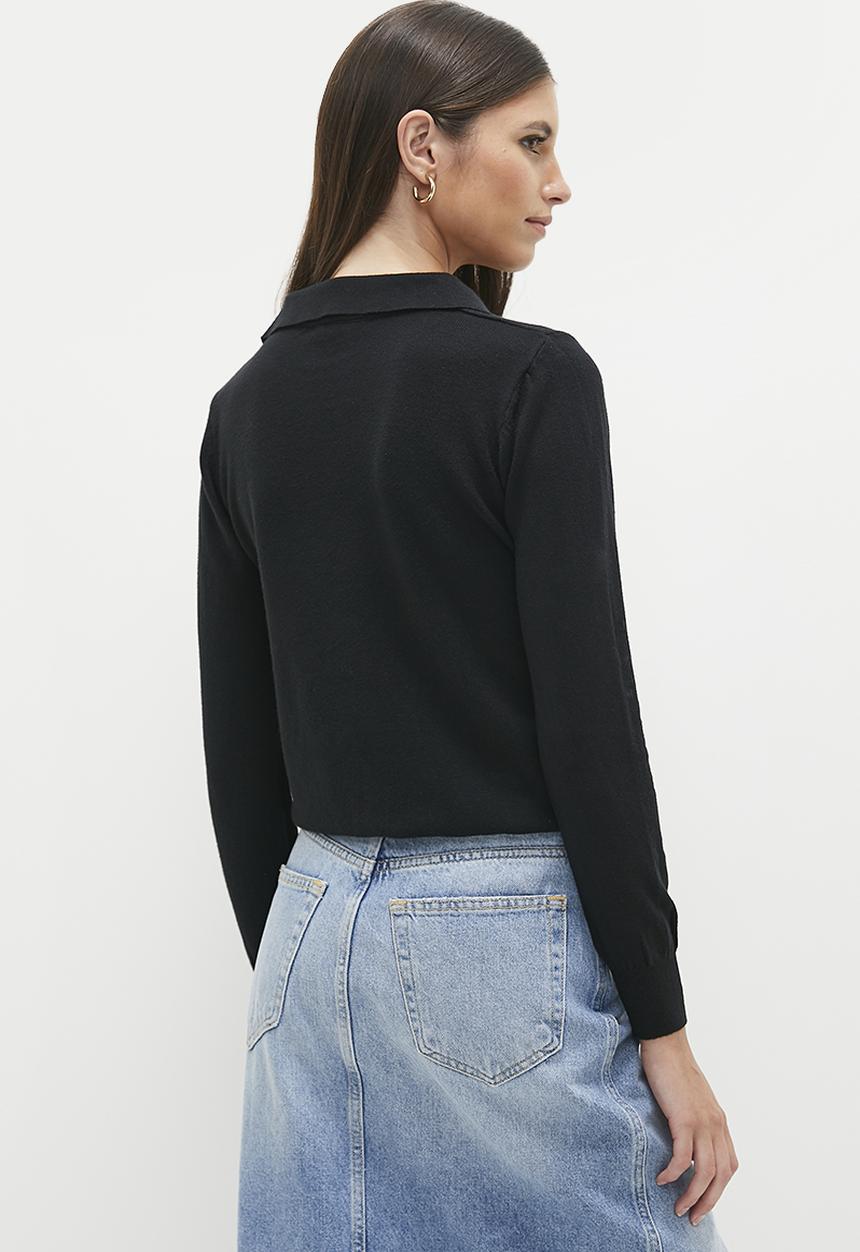 dailyfriday - Collared pull over - black