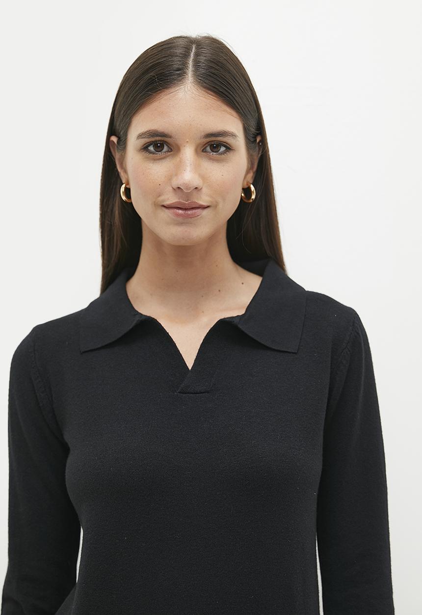 dailyfriday - Collared pull over - black