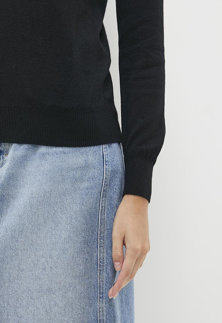 dailyfriday - Collared pull over - black