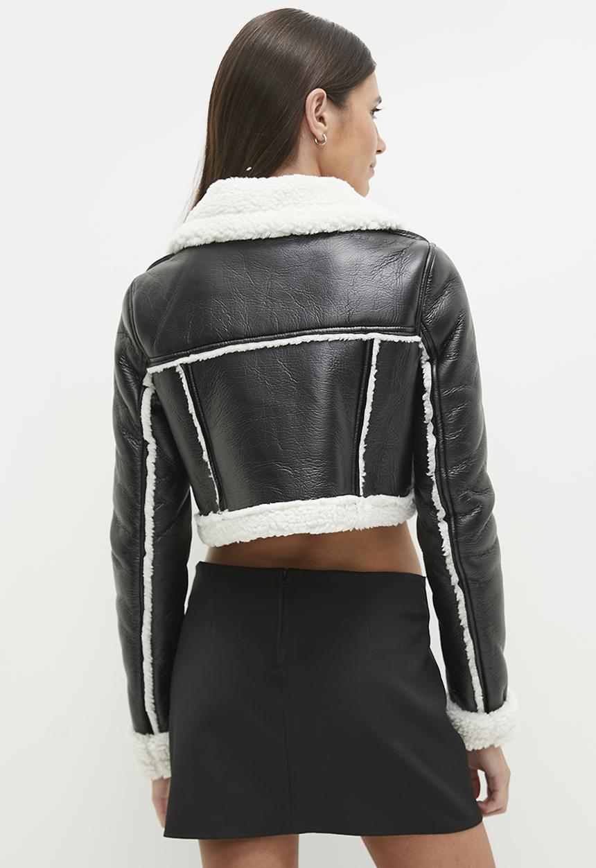 dailyfriday - Teddy pu jacket - black