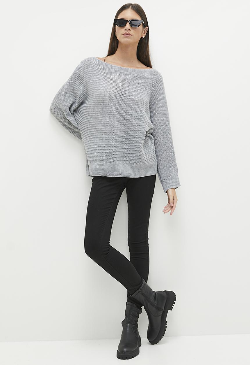 dailyfriday - Off the shoulder jumper - grey