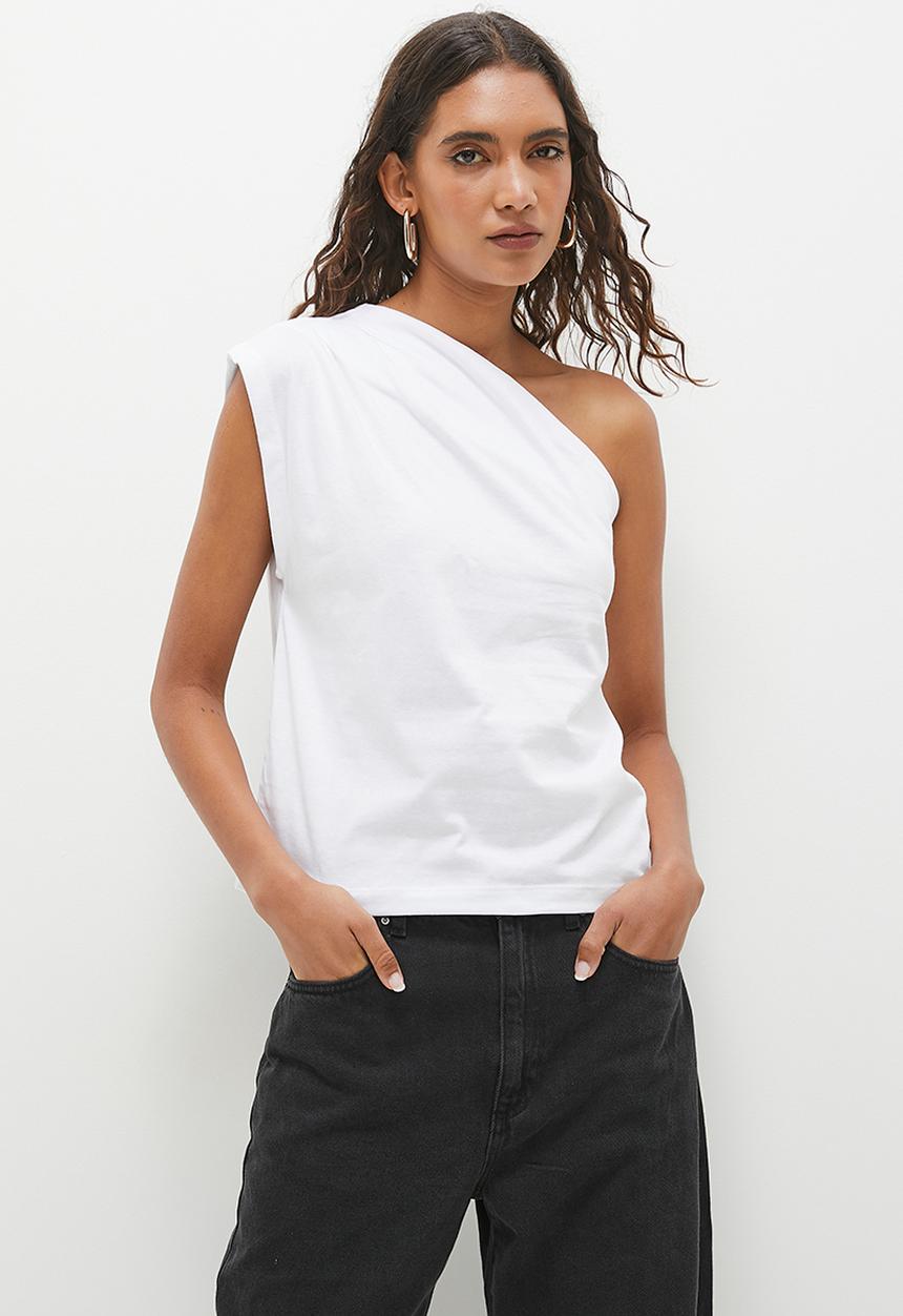 Superbalist - Asym sleeveless T-shirt - white