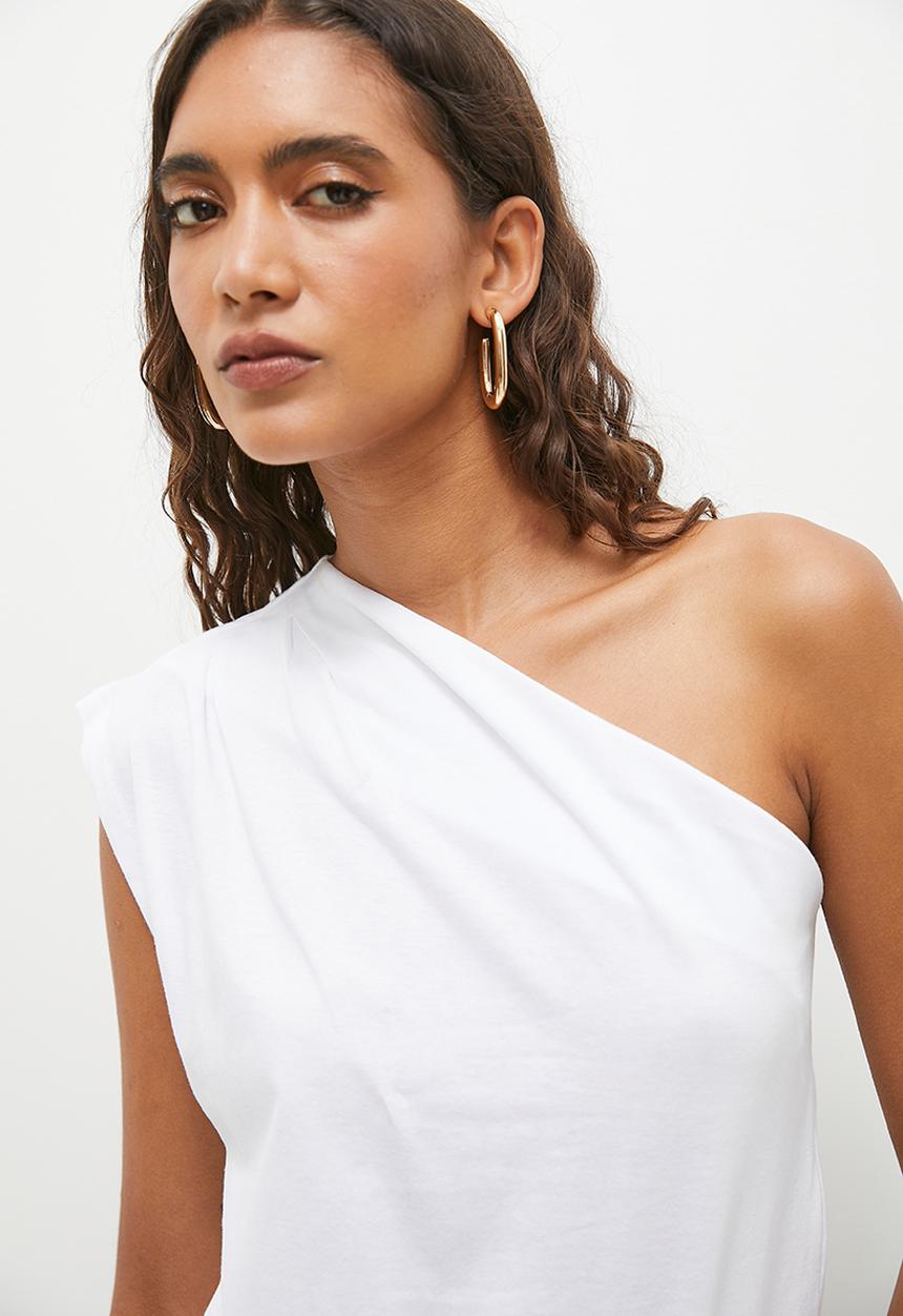 Superbalist - Asym sleeveless T-shirt - white