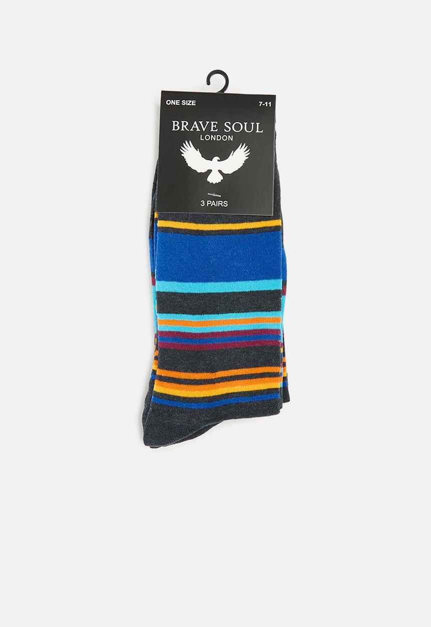 Brave Soul - Msx-511alder 3 pack - blue stripe multi 
