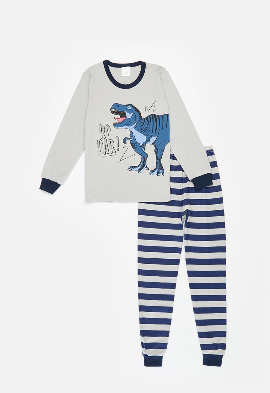 Pop Candy - Printed long sleeve  pj set - grey