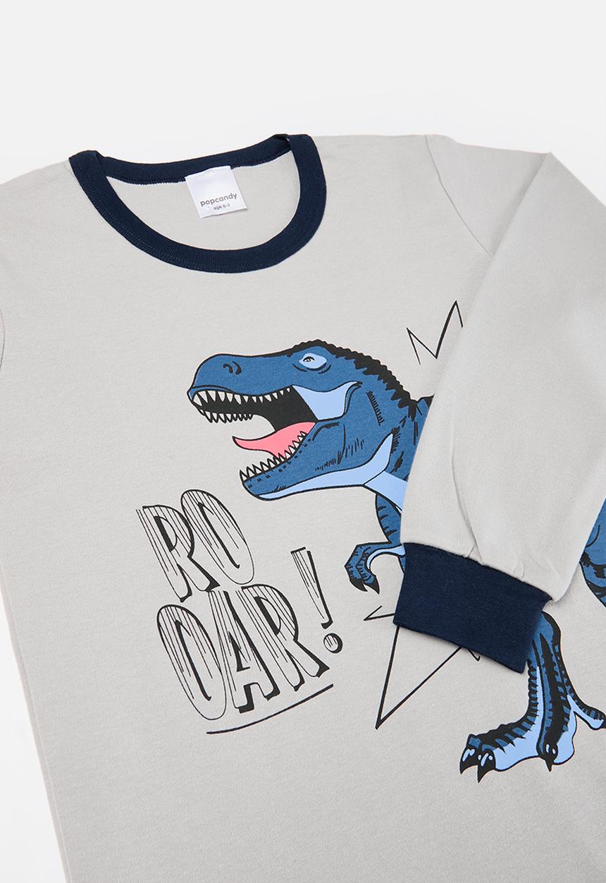Pop Candy - Printed long sleeve  pj set - grey