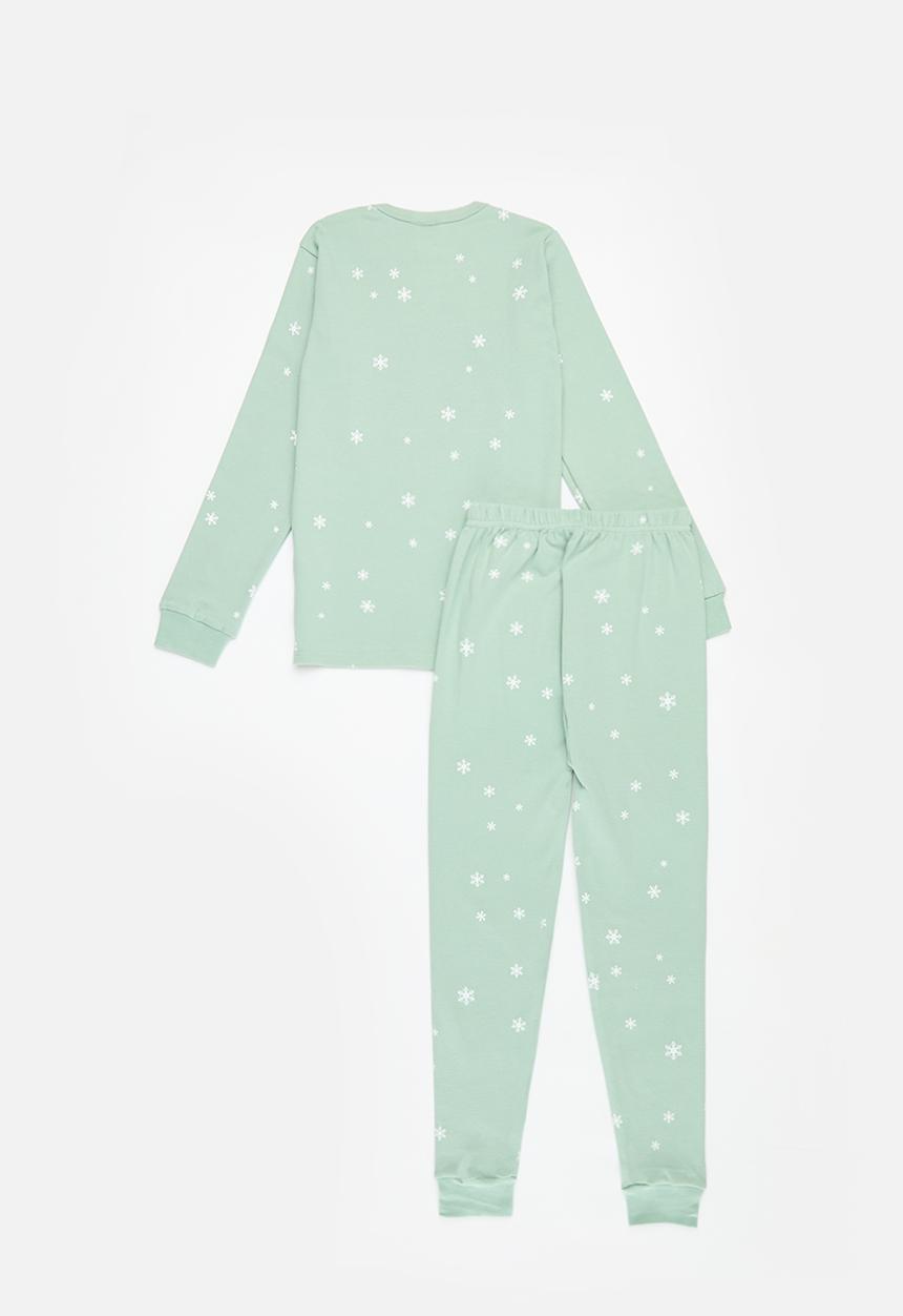 Pop Candy - Cat print pj set - green