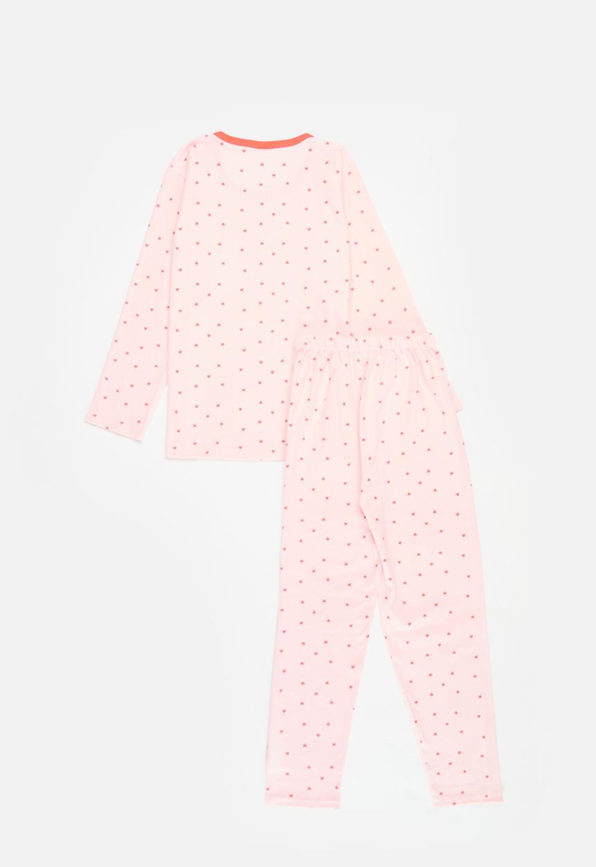 Pop Candy - Heart print pj set - pink