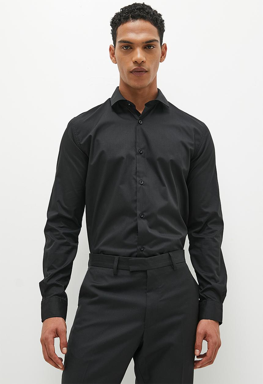 Superbalist - New fit easy care slim fit shirt - black