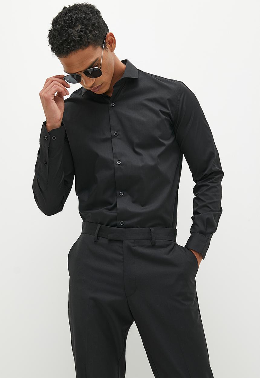 Superbalist - New fit easy care slim fit shirt - black