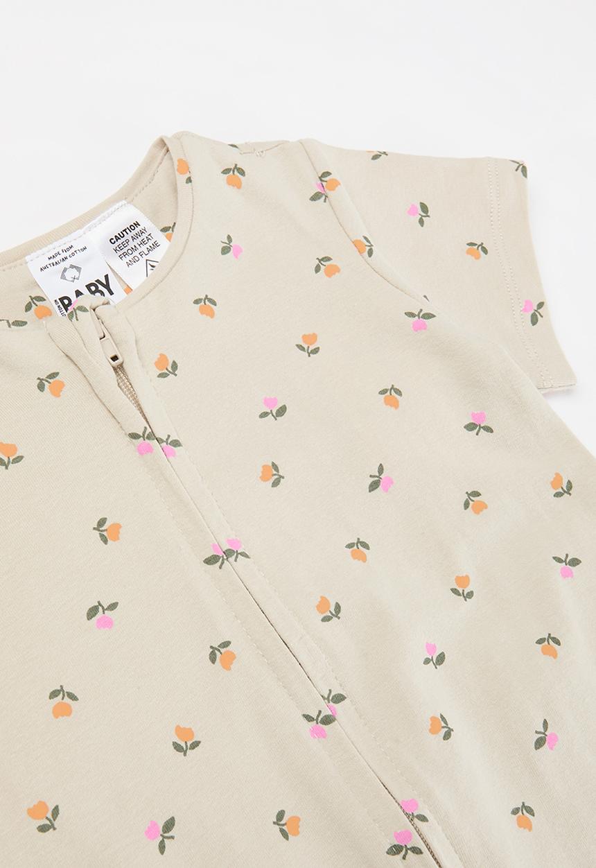 Cotton On - The short sleeve zip romper - rainy day/tully tulips
