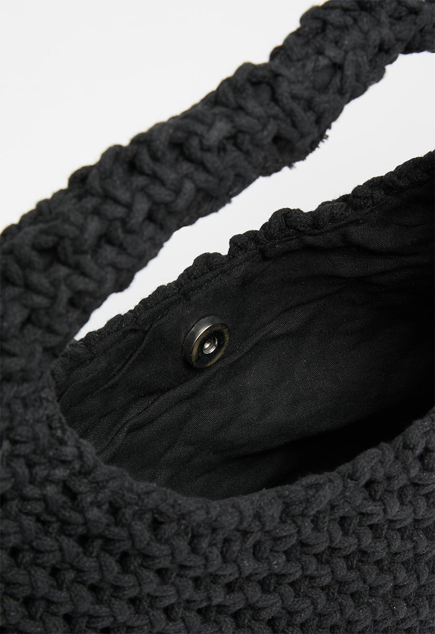 Rubi - Crochet mini shoulder bag - black