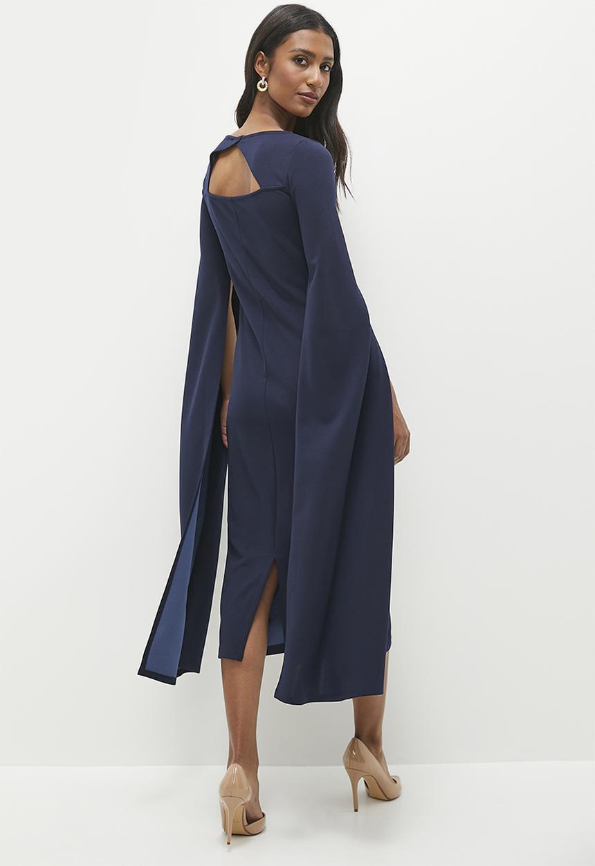 edit - Midi cape dress - ink