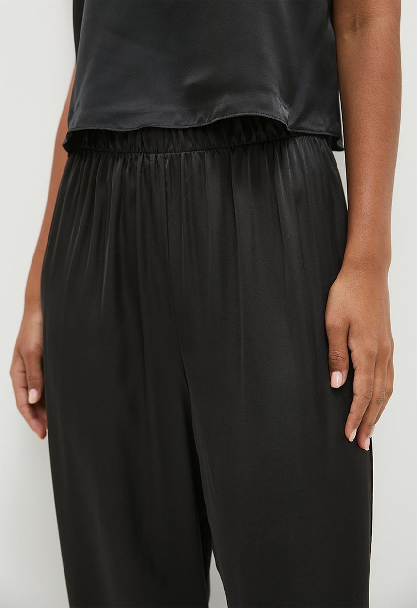 edit - lace trim cami & short set - black