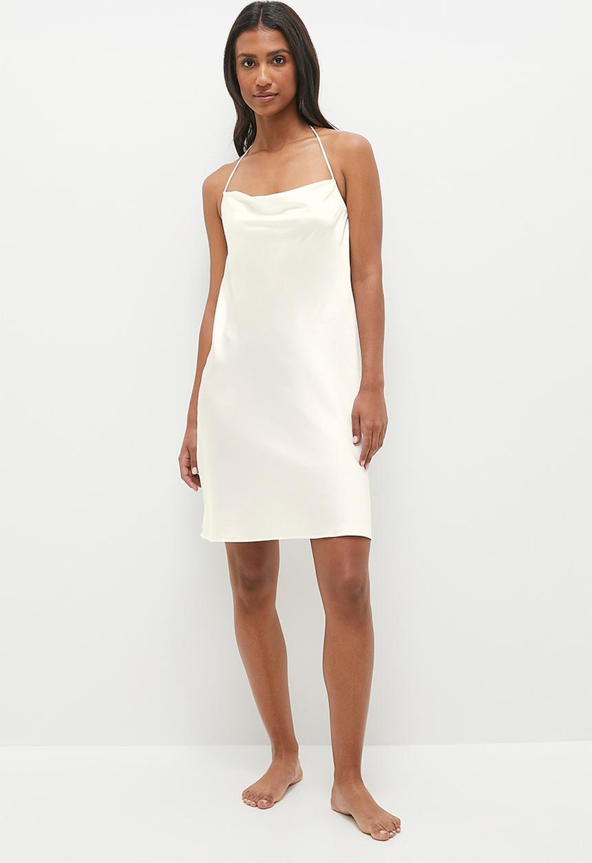 edit - Cowl neck strappy slip - ivory