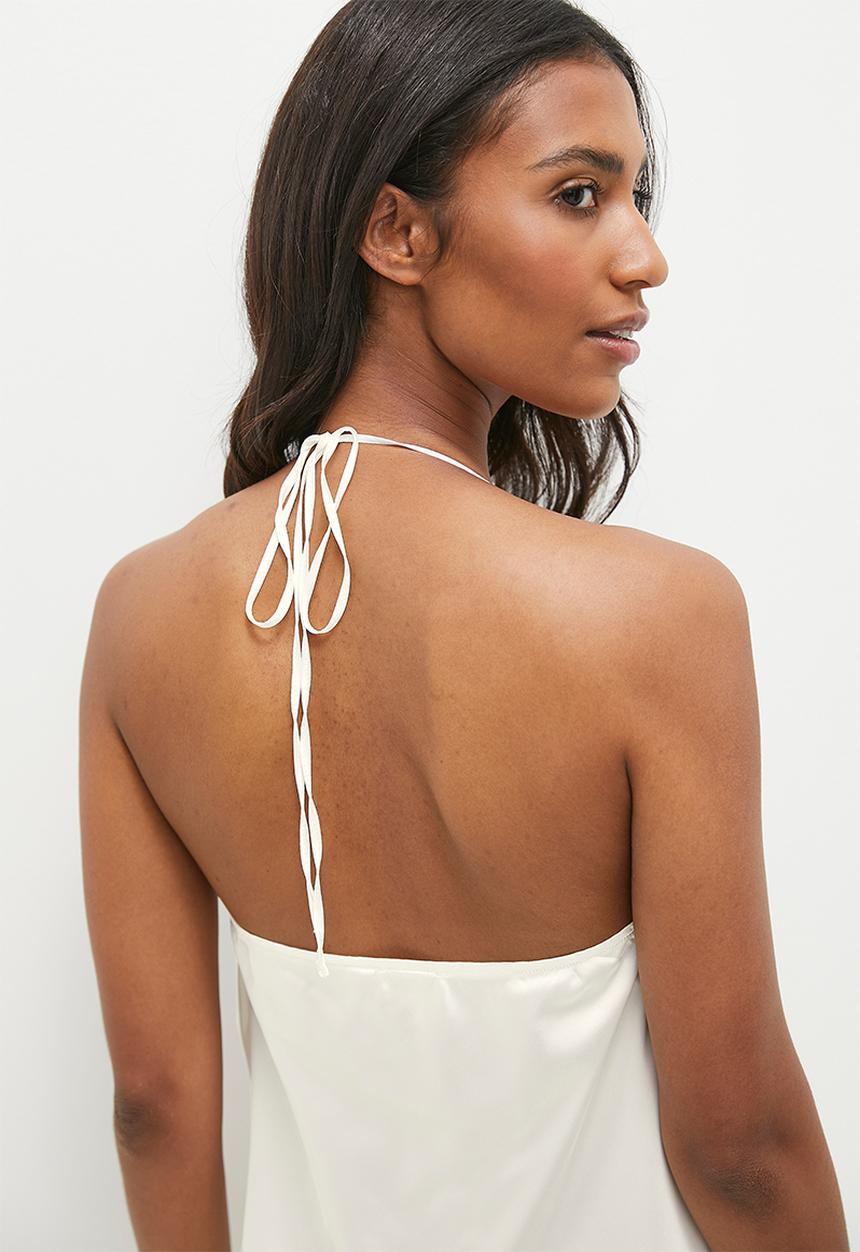edit - Cowl neck strappy slip - ivory