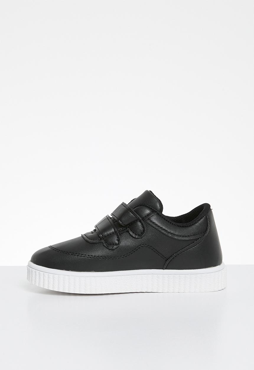 Pop Candy - Twin velcro strap sneaker - black