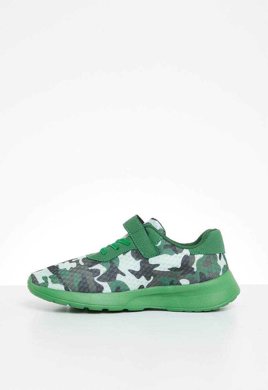 Pop Candy - Adjustable fastener strap sneakers - camo green