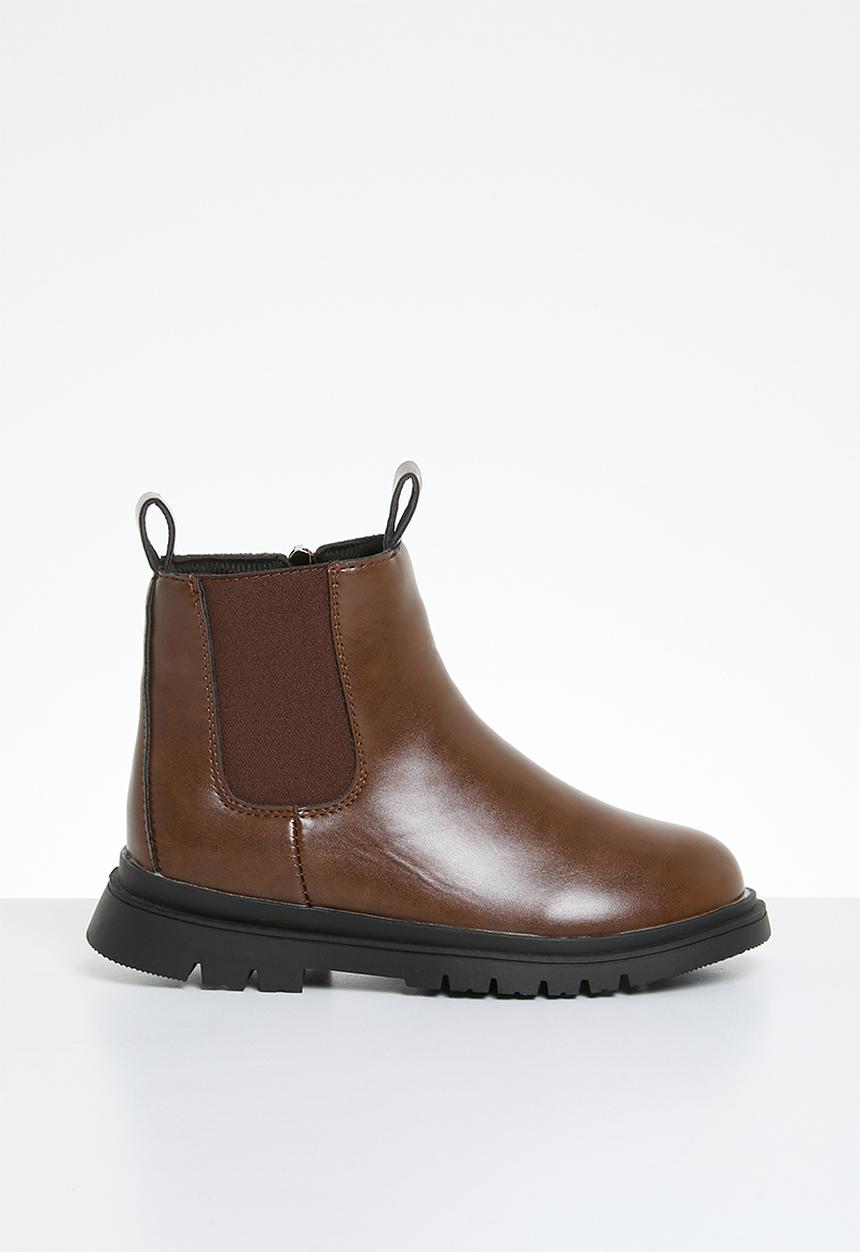 Pop Candy - Zip up Gusset boot - brown