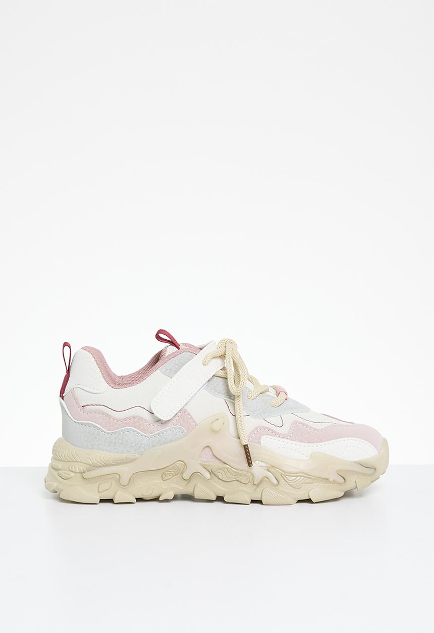 Pop Candy - Lace & adjustable strap chunky sneaker - pink